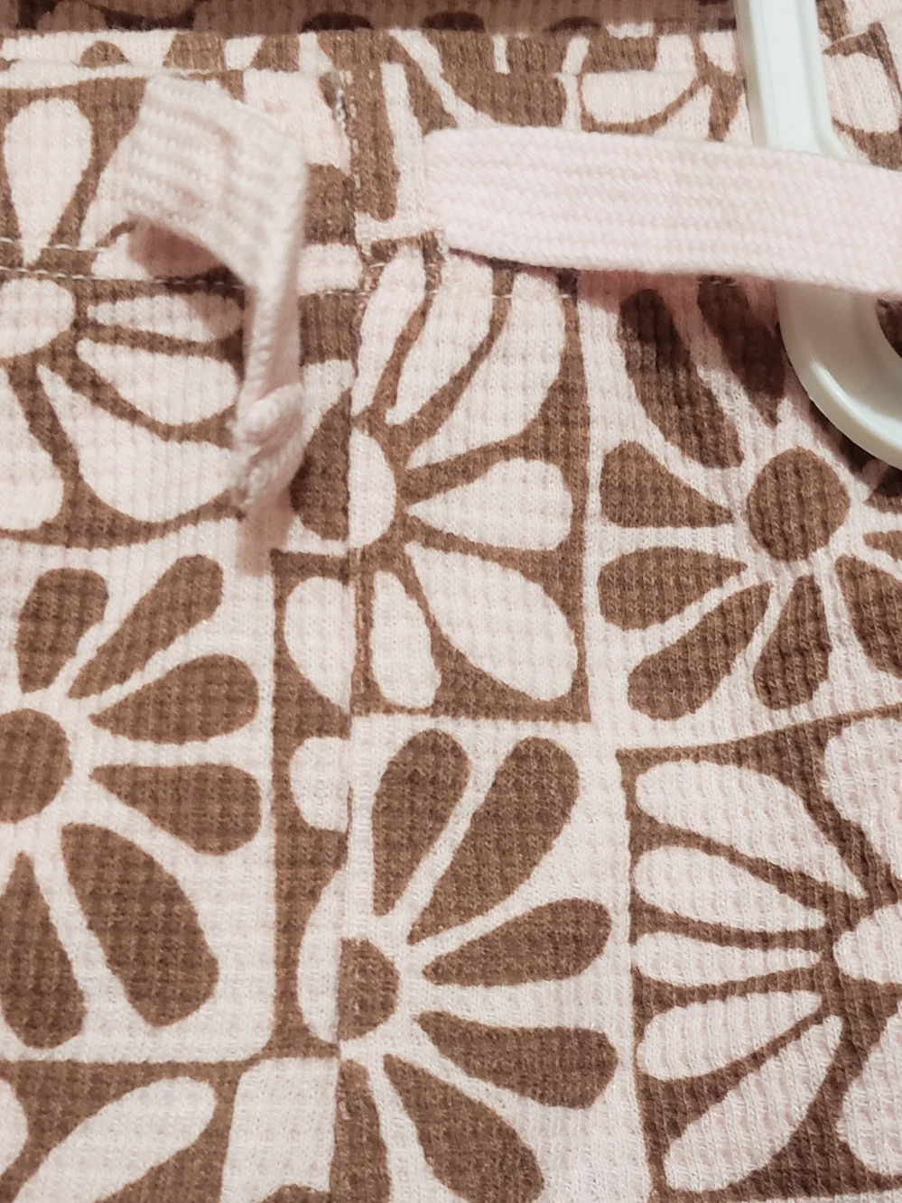Girls' Pink & Brown Daisy Grid Shirt & Shorts Set